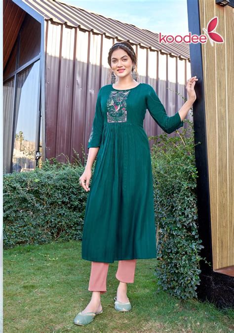 Koodee Morni Vol 1 Naira Cut Kurtis Wholesale Catalog Aarvee Creation