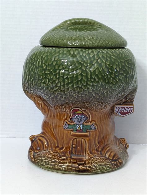 Vintage 1981 Keebler Elf Tree House Ceramic Lidded Cookie Jar Made In Usa Etsy