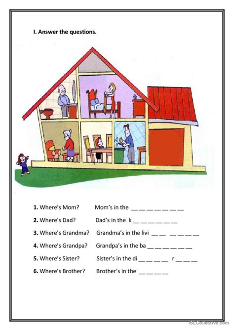 Parts Of The House English ESL Worksheets Pdf Doc