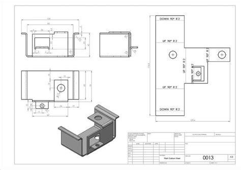 Exercise 2 Sheet metal | Disegni 3d, Disegno tecnico, Disegni