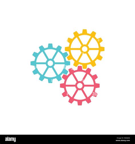 Circle Colorful Cog Wheel System Symbol Vector Stock Vector Image Art