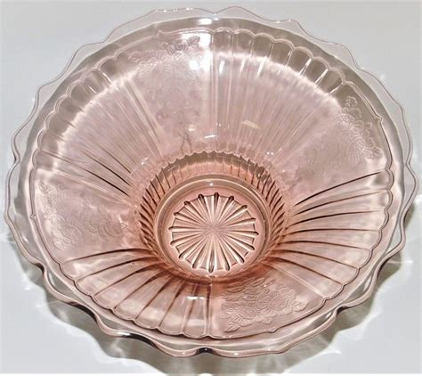 Anchor Hocking Depression Glass Pink Mayfair Open Rose Deep Scalloped