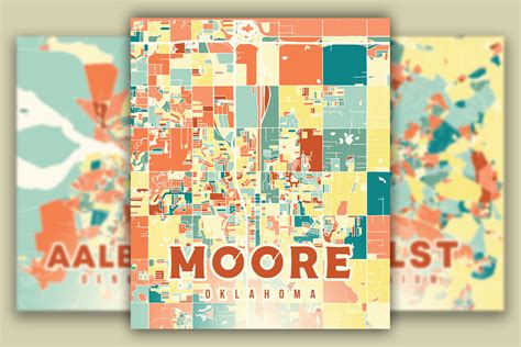 Moore Oklahoma Colorful Map Graphic by Poster Boutique · Creative Fabrica