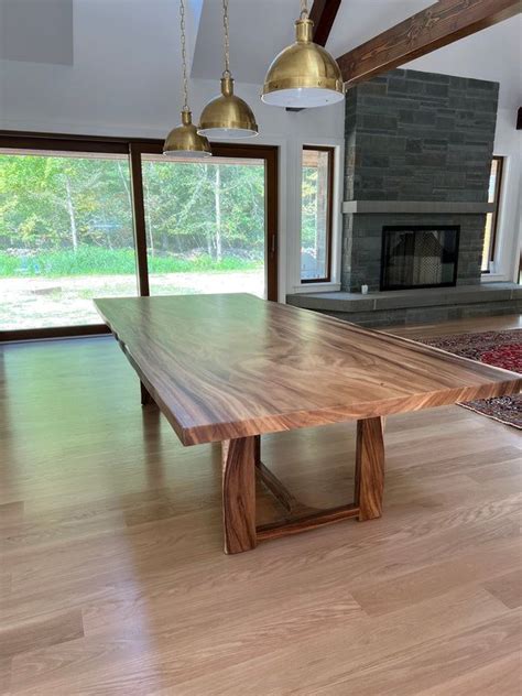 Exotic Wood Dining Table With Custom Legs Wood Dining Table Slab