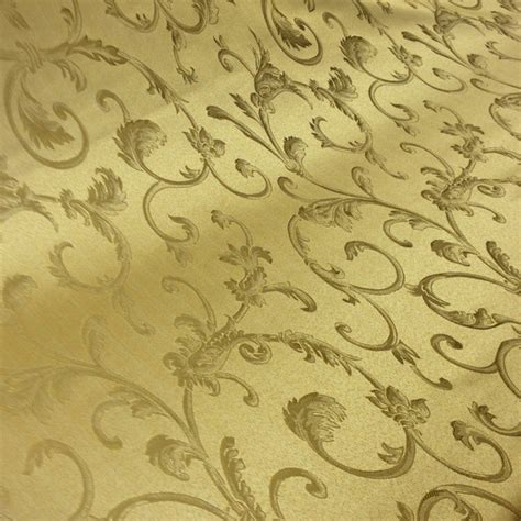 Gold Gold Damask Jacquard Vine Brocade Fabric By Etsy