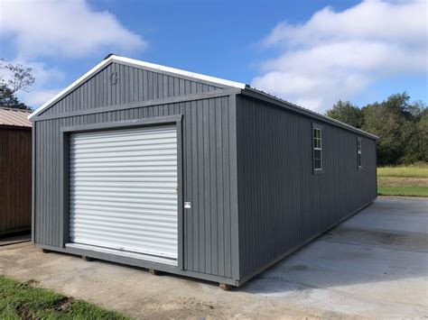 16x40 Graceland Garage Gray Tabby Paint Utility Sheds Ponchatoula