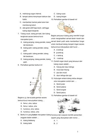 11 Soal Uh Sistem Gerak PDF