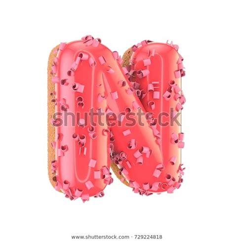 Donut Letter N Uppercase 3d Render Stock Illustration 729224818