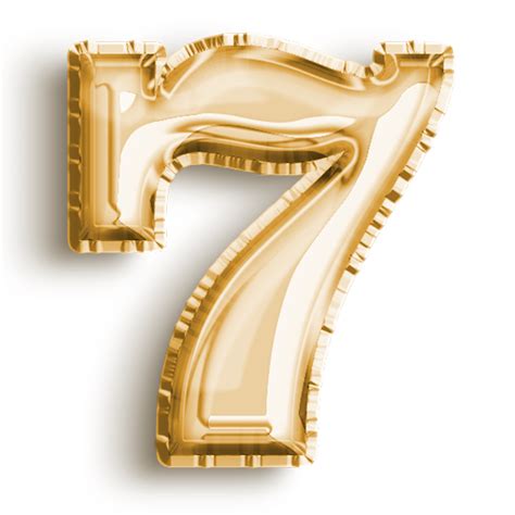 Number 7 Metallic Gold Number Balloon Airfoil Filled Number