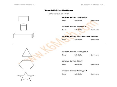 Top Middle Bottom Worksheet For 3rd 4th Grade Lesson Planet