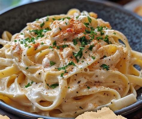 Crab Fettuccine Alfredo Recipe FULL RECIPE