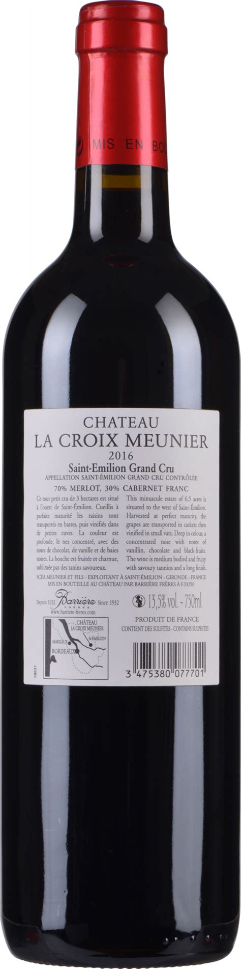 Ch Teau La Croix Meunier Saint Milion Grand Cru Wein Co