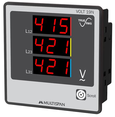 Multispan 3 Phase Digital Volt Meter Dimension 96 X 96 Model Name