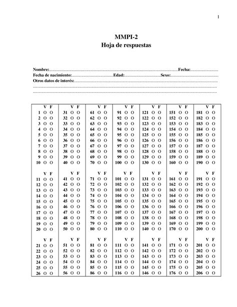 Doc Mmpi 2 Hoja De Respuestas Dokumentips