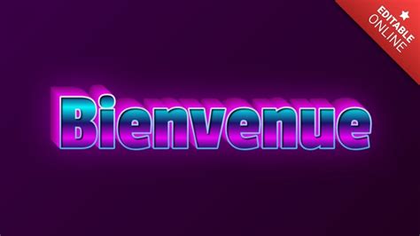 Bienvenue 3D Text Retro Wave Vintage Texteffekt Generator