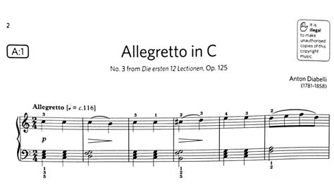 Grade 1 A1 Allegretto By Anton Diabelli Abrsm 2023 24 Piano Youtube