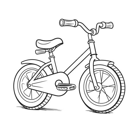 Childrens Bike Coloring Page Outline Sketch Drawing Vector, Bike Simple ...