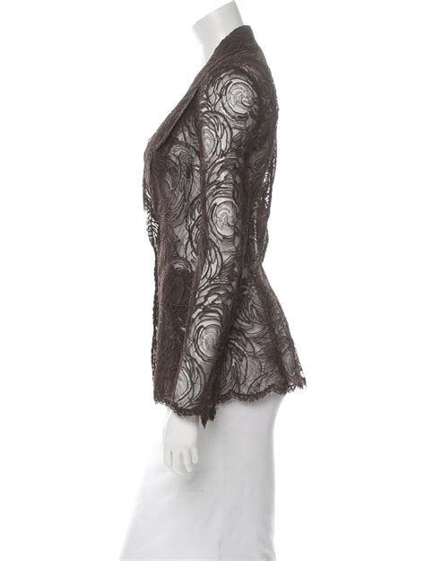 Monique Lhuillier Lace Peak Lapel Jacket Clothing Moi20644 The Realreal