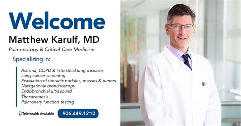 Up Health System — Marquette Welcomes Pulmonologists Matthew Karulf