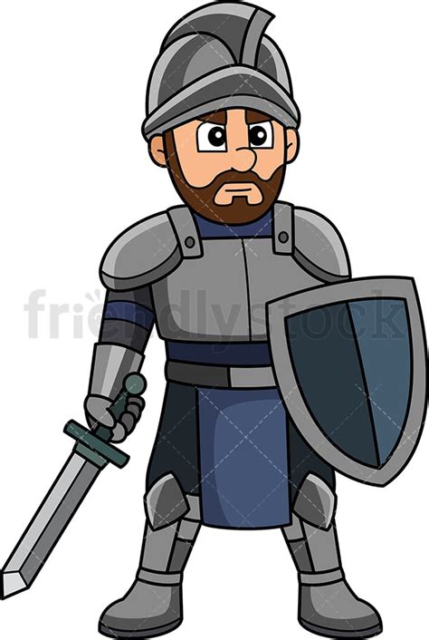 Medieval Warrior Cartoon Clipart Vector - FriendlyStock