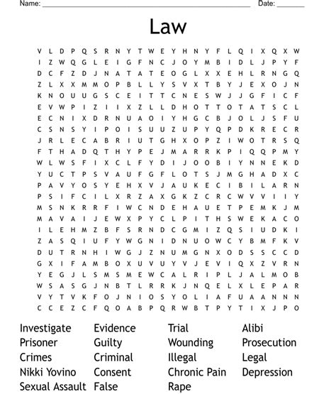 Law Word Search Wordmint