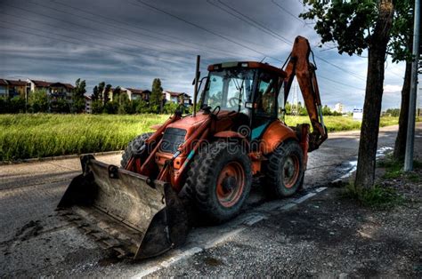 Excavator Parked On The Street Stock Image Image Of Loader Machinery