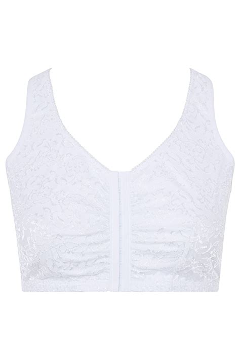 White Lace Front Fastening Bra Yours Clothing