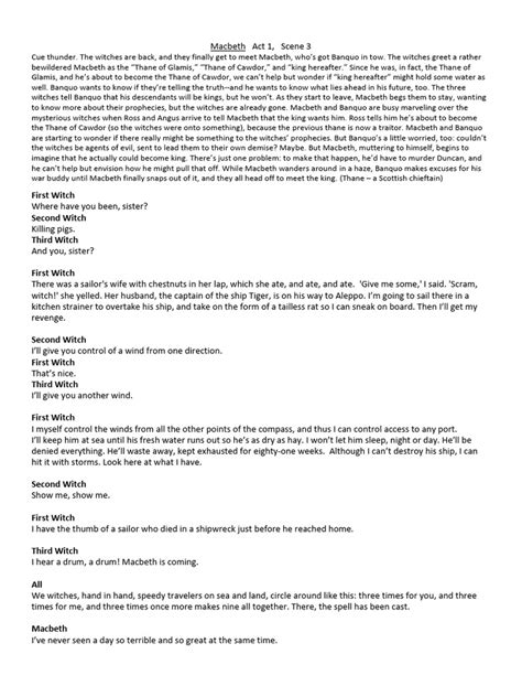 macbeth act  modern english  macbeth