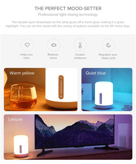 Xiaomi Mi Smart Bedside Lamp 2 White Original Local Warranty