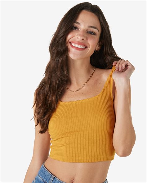 Riachuelo Top Cropped Feminino Al A M Dia Malha Canelada Amarelo Pool