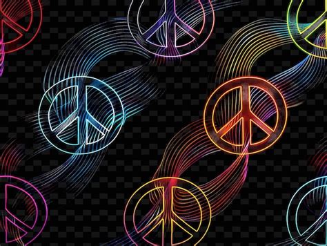 Premium Psd Colorful Lights With The Word Peace On A Black Background