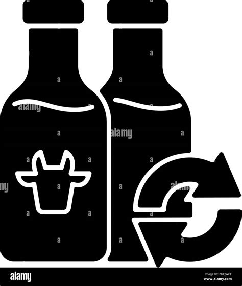 Refillable Milk Bottles Black Glyph Icon Stock Vector Image And Art Alamy