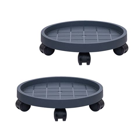 2 Pack 12 Inch Planter Caddy Rolling Saucer Caddies With Wheels Heavy