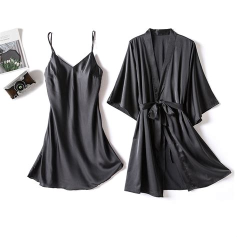 Zunfeo Sleepwear Women S Satin Nightgown With Robes Set Piece Sexy