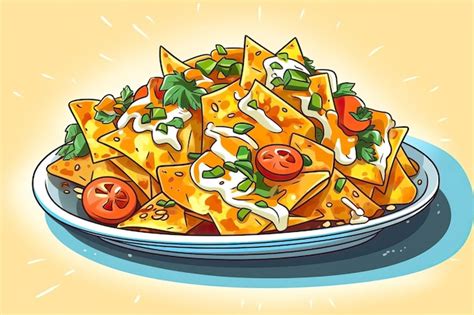 Premium Ai Image Nachos Illustration