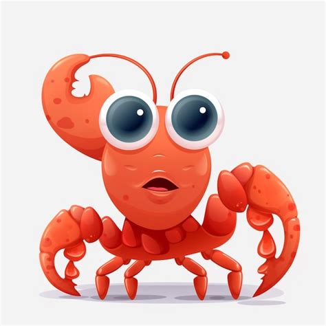 Premium AI Image Cartoon Crab With Big Eyes And A Big Claw Generative Ai