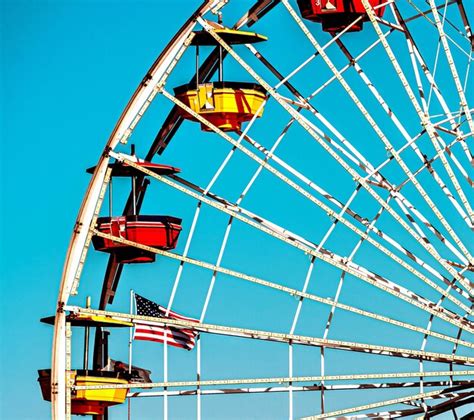 Premium Photo Low Angle View Of Ferris Wheel Against Clear Blue Sky