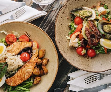 Premium Photo Top View Seafood Dishes On Wooden Table