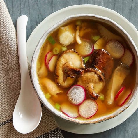 Shiitake Mushrooms And Silken Tofu Miso Soup