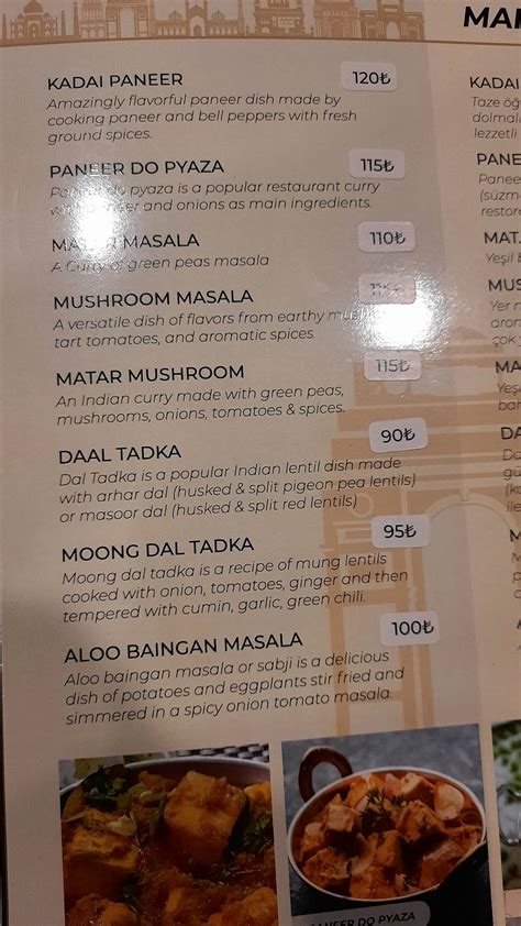 Menu At Fusion Indian Restaurant Istanbul Florya Cd No 42