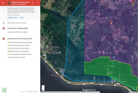 Mapa do Zoneamento preliminar da APA Morro de Osório segundo o Plano de