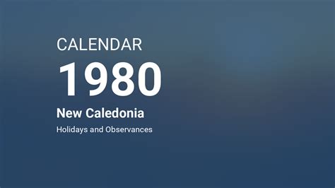 Year 1980 Calendar – New Caledonia