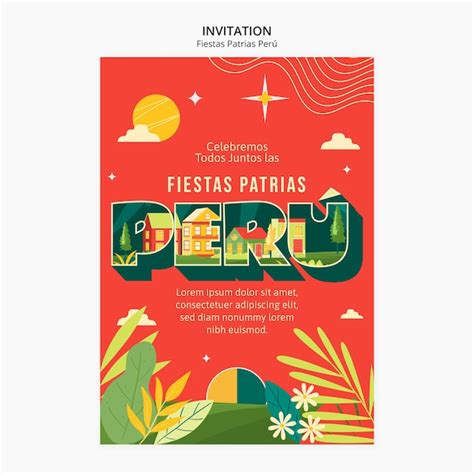 Plantilla de invitación de fiestas patrias perú Archivo PSD Premium