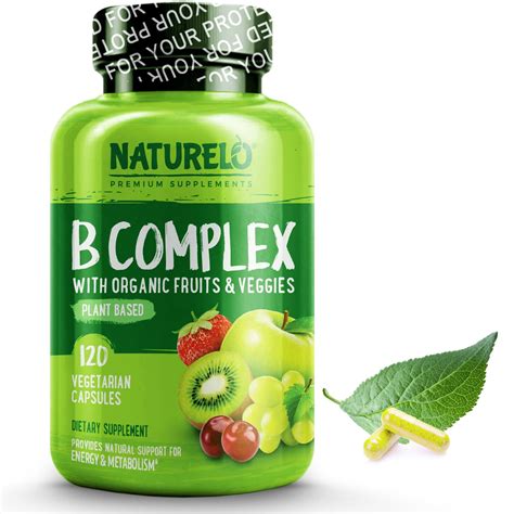 Naturelo B Complex Supplement Fruit Vegetable Blend 120 Capsules