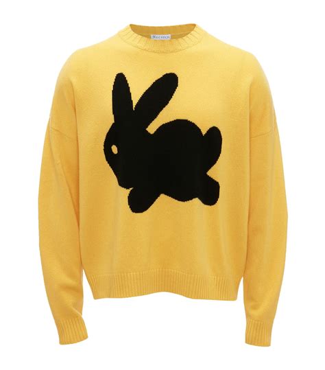 Womens JW Anderson Yellow Wool Cashmere Bunny Sweater Harrods UK