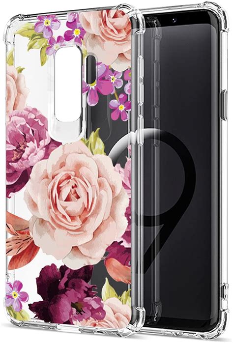 Floral Clear Galaxy S9 Plus Case For Women Girls GREATRULY Pretty Phone