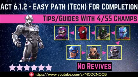 MCOC Act 6 1 2 Easy Path Tech Tips Guides No Revives 4 55