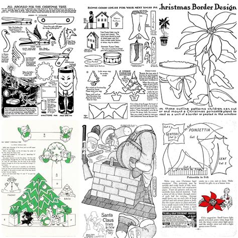 40 Vintage Christmas Paper Craft Projects to Print, Cut and Make. - Etsy