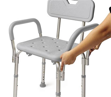 Medline Shower Chair With Back And Padded Arms Gray G2 100KHX1 Best Buy