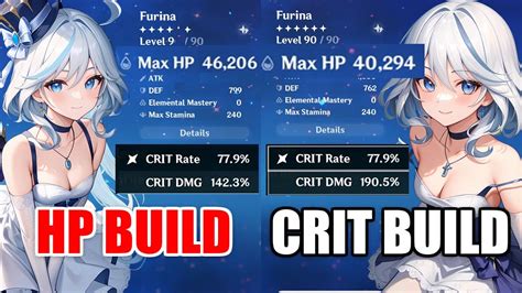 Furina HP VS Crit Circlet DAMAGE COMPARISON Genshin Impact 4 2